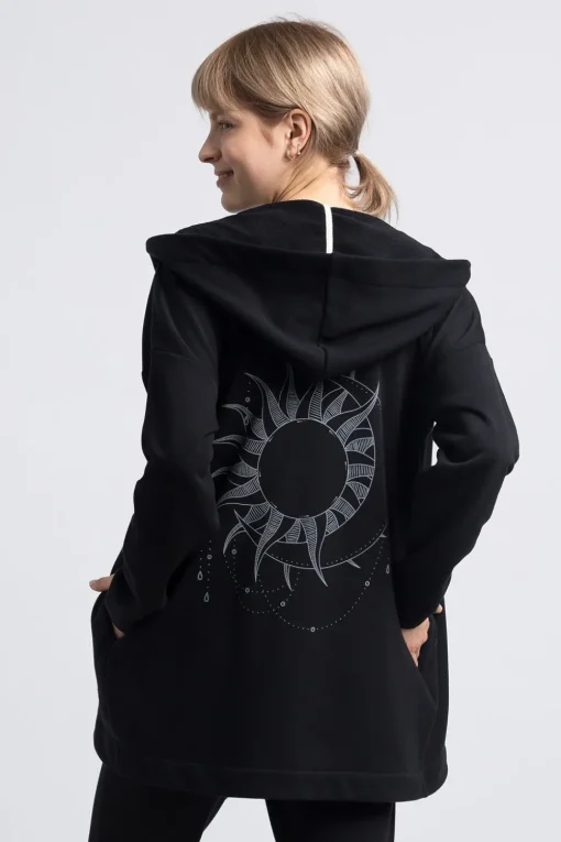Bluza z kapturem bez zapięcia - czarna