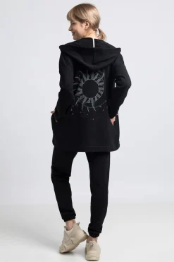 Bluza z kapturem bez zapięcia - czarna