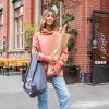 Bluza z kapturem i kieszenią kangurek - ceglasta
