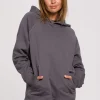 Bluza z kapturem i kieszenią kangurek - antracytowa