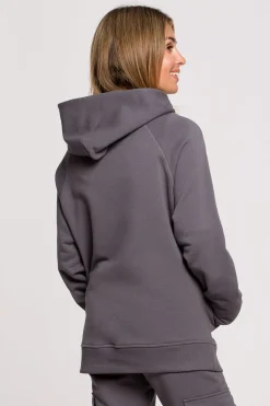 Bluza z kapturem i kieszenią kangurek - antracytowa