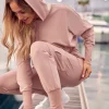 Bluza z kapturem i wysokim ściągaczem - mocca