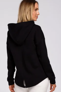Bluza z kapturem zasuwana na zamek - czarna