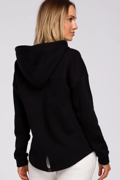 Bluza z kapturem zasuwana na zamek - czarna