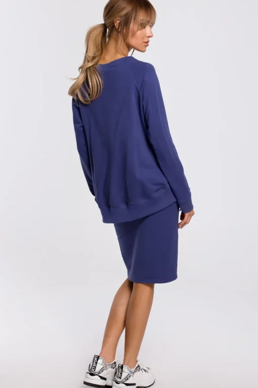 Bluza z klamerkami i lampasami - indygo