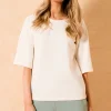 Bluza z krótkimi rękawami - waniliowa