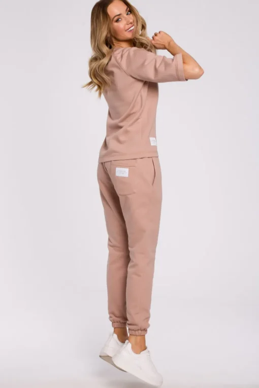 Bluza z krótkimi rękawami - mocca