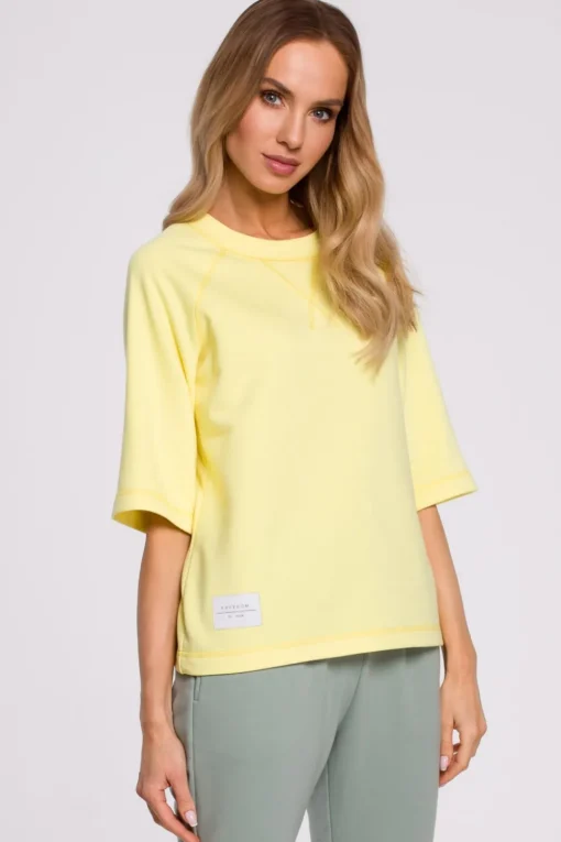 Bluza z krótkimi rękawami - cytrynowa