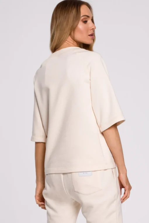 Bluza z krótkimi rękawami - waniliowa