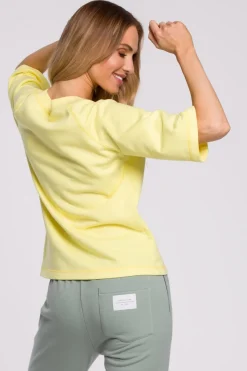 Bluza z krótkimi rękawami - cytrynowa