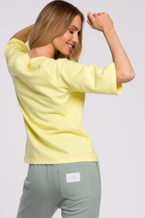 Bluza z krótkimi rękawami - cytrynowa