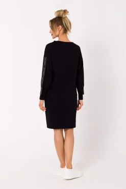 Bluza z lampasami na rękawach - czarna