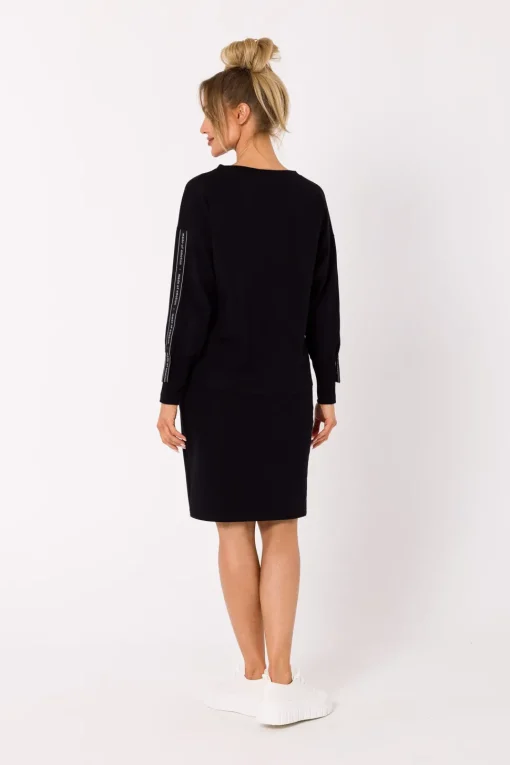 Bluza z lampasami na rękawach - czarna