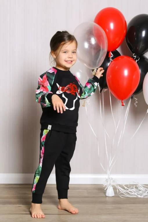 Bluza z reglanowymi rękawami - kwiaty