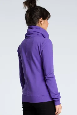 Bluza z ukośnym zamkiem - fioletowa