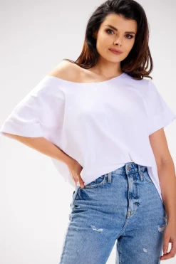 Bluzka damska oversize - biała