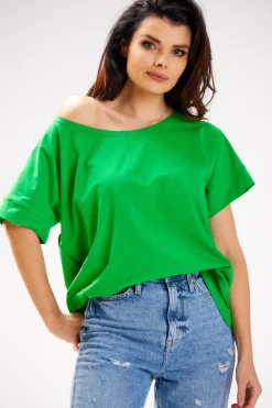 Bluzka damska oversize - trawiasta