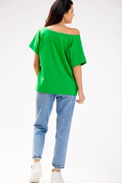Bluzka damska oversize - trawiasta