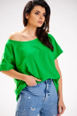 Bluzka damska oversize - trawiasta