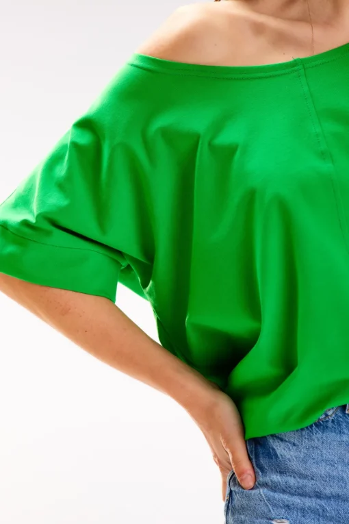 Bluzka damska oversize - trawiasta