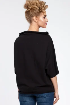 Bluzka kimono z krótkim rękawem - czarna