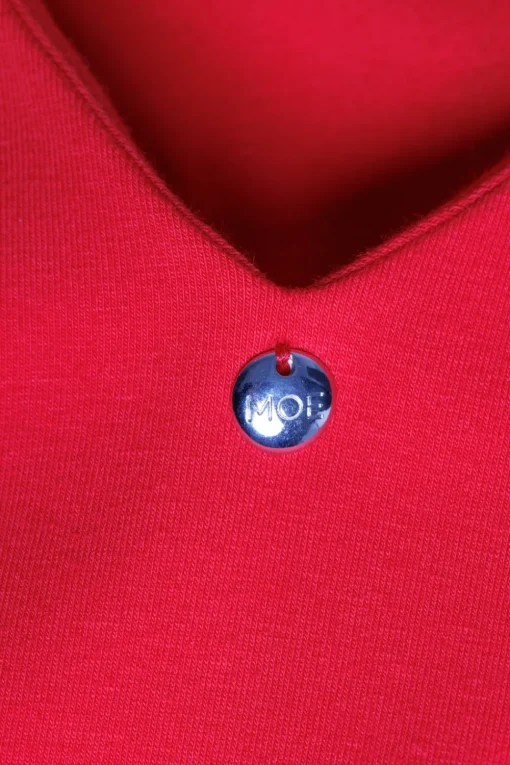 Bluzka z głębokim dekoltem na plecach - czerwona