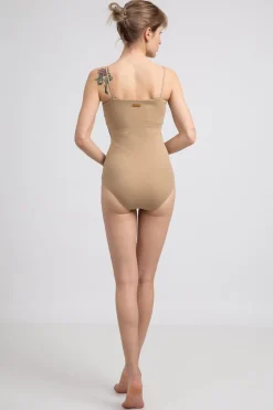 Body na cienkich ramiączkach - cappuccino