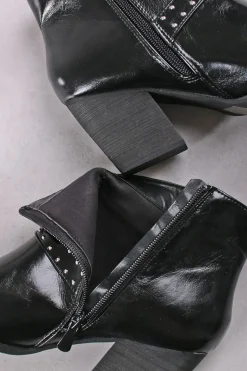 Buty do kostek grubym obcasie Beagan - czarne