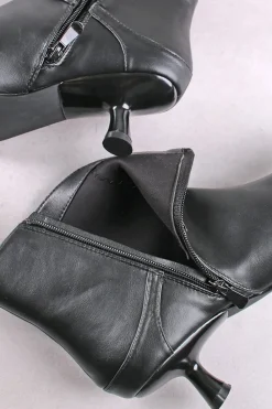 Buty do kostek na cienkim obcasie Isla - czarne