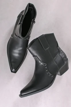 Buty do kostek na grubym obcasie Arumia - czarne