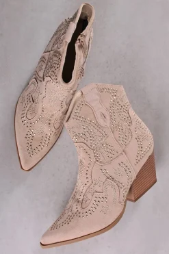 Buty do kostek z kamieniami Adaeze - beżowe