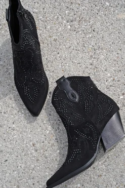 Buty do kostek z kamieniami Adaeze - czarne
