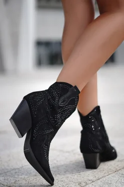 Buty do kostek z kamieniami Adaeze - czarne
