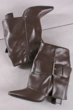 Buty do kostek z ozdobną klamrą Dorottea - brązowe
