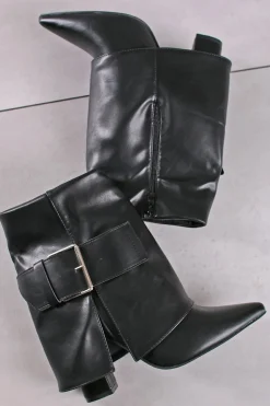 Buty do kostek z ozdobną klamrą Dorottea - czarne