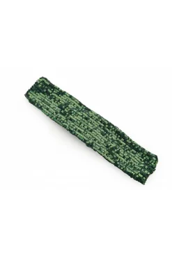 Cekinowa opaska na włosy - zielona
