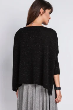 Ciepły sweter damski typu oversize - czarny