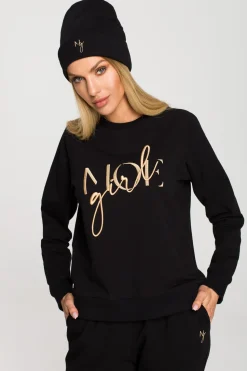 Czapka beanie z haftem - czarna