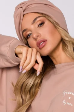 Czapka typu turban - mocca