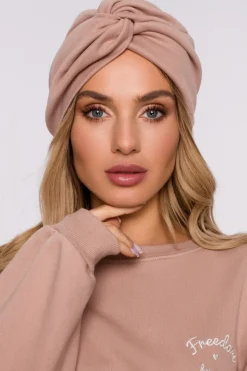 Czapka typu turban - mocca