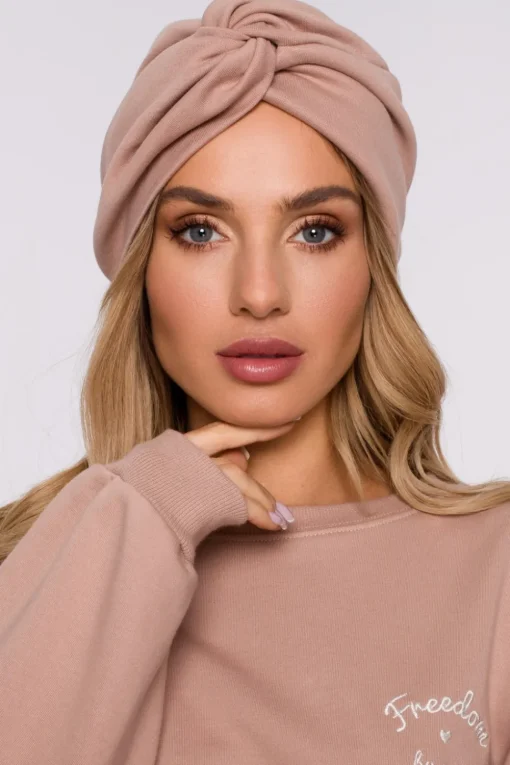 Czapka typu turban - mocca