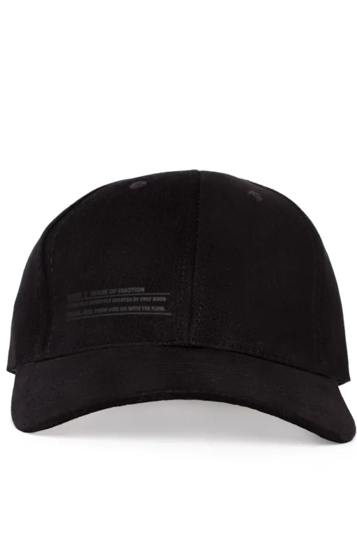 Czapka unisex z daszkiem i nadrukiem - czarna
