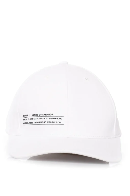 Czapka unisex z daszkiem i nadrukiem - biała
