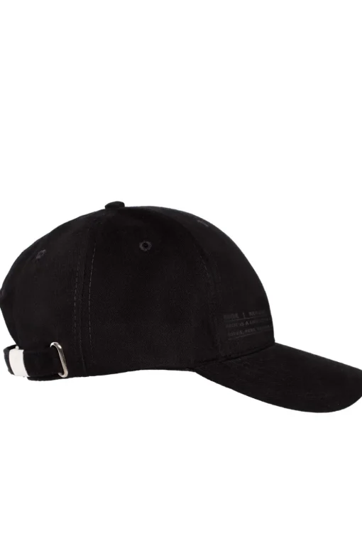 Czapka unisex z daszkiem i nadrukiem - czarna