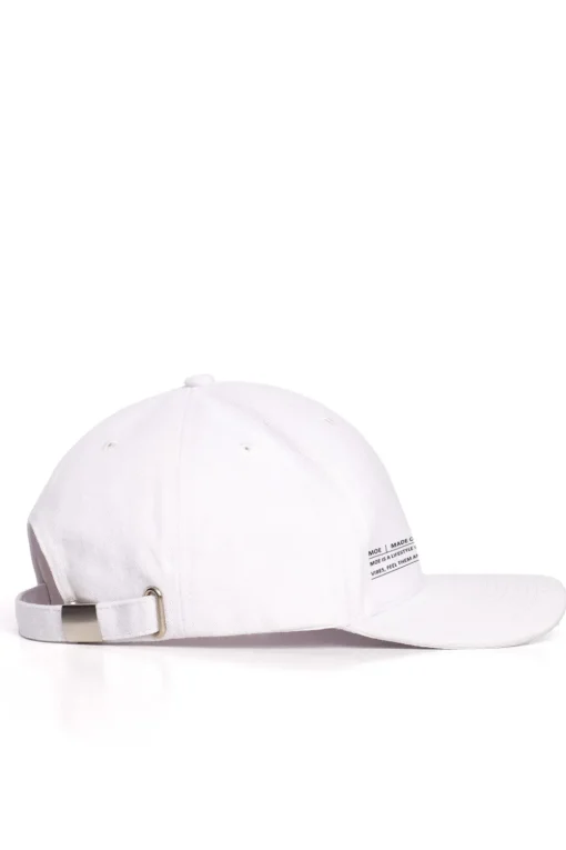 Czapka unisex z daszkiem i nadrukiem - biała