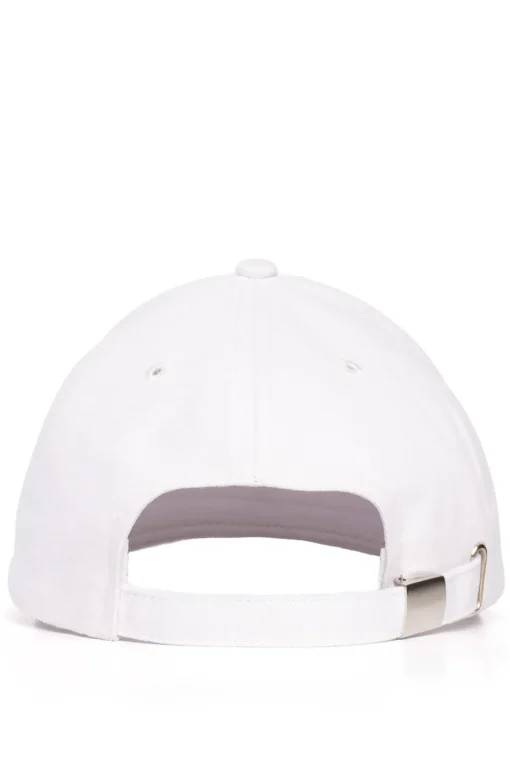 Czapka unisex z daszkiem i nadrukiem - biała