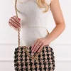 Czarna wzorzysta torebka crossbody Lucy - brzoskwiniowa