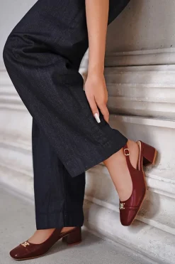 Czółenka slingback Fanny - bordowe