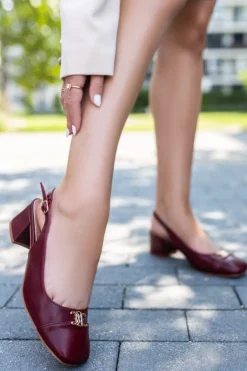 Czółenka slingback Fanny - bordowe