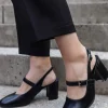 Czółenka slingback Mayla - czarne